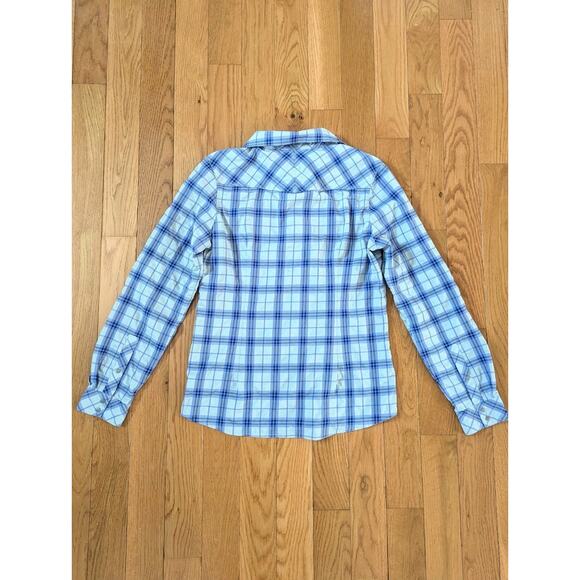 REI Womens Button Up Shirt Dri-Fit Small Purple Plaid Outdoor Activewear Shirt - Picture 3 of 5